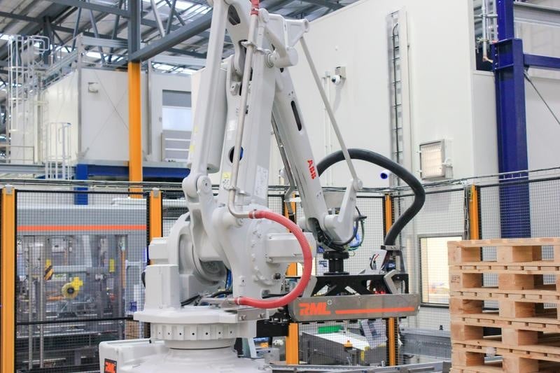 robots stacking pallets